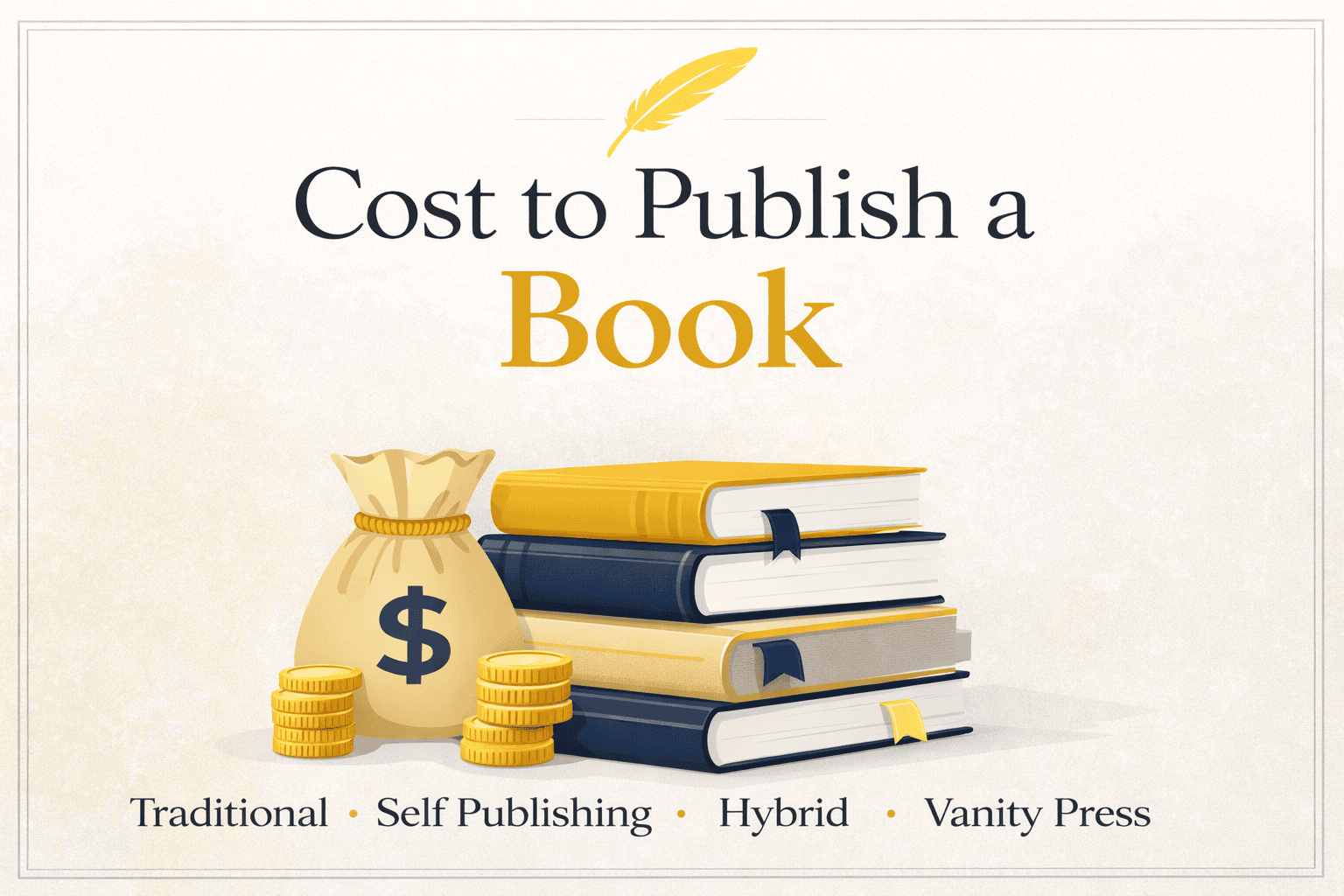 cost to publish a book comparison showing traditional, self publishing, hybrid publishing, and vanity press options